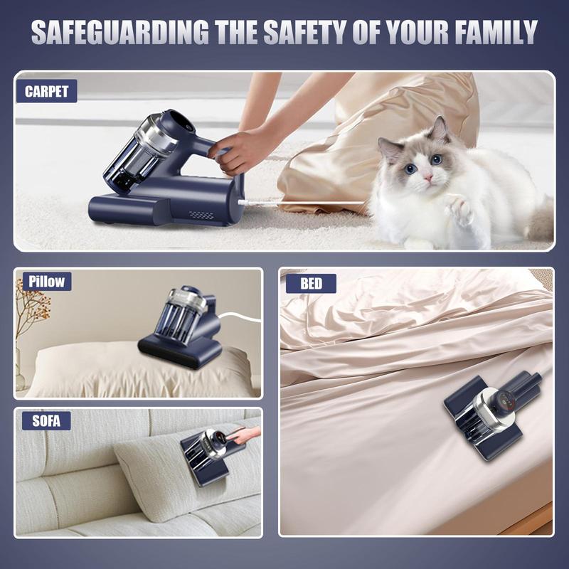 Teant mattress vacuum cleaner effectively removes dust mites and is suitable for various places such as beds and sofas.
