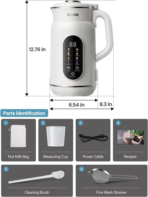 8-in-1 Multifunctional Fully Automatic Nut Milk Maker and Coffee Maker
